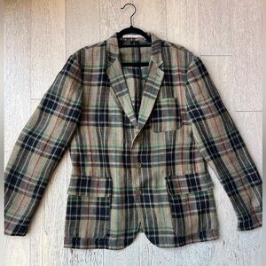 Zara Men’s Multicolor Line Plaid Blazer XL
